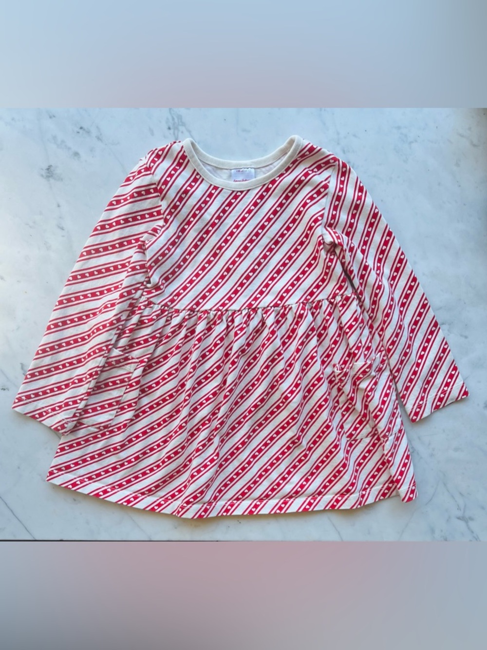 Hanna Andersson Holiday Long Sleeve Playground Dress Pockets Candy Stripes 5